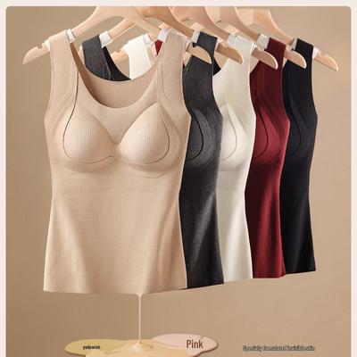 Keep Warm 033: Women's Mulberry Silk Self-Heating Cashmere Vest – Slimming Base Layer for Autumn/Winter