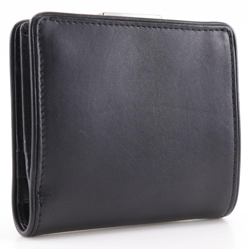 COACH logo Bi-Fold Wallet Gamaguchi black Calfskin Women Used