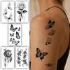 S.A.V.I 5 Sheets Temporary Tattoo Stickers for Women & Men - 10.5X6cm Butterfly, Rose, Dreamcatcher, Floral Designs | Waterproof & Long-Lasting Bod