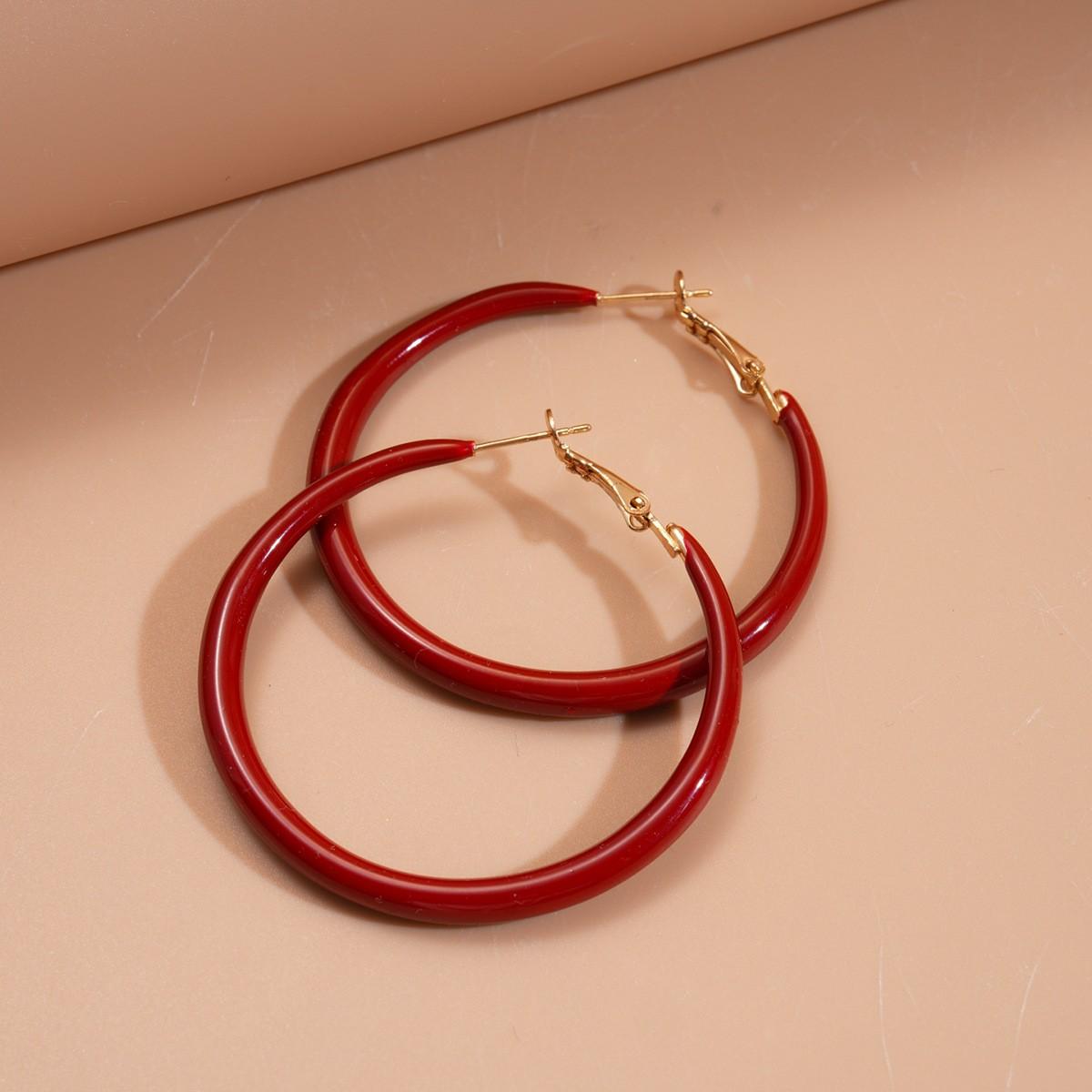 Drip Geometric Round Silver Needle Earrings Temperament Versatile Earrings Niche Earrings