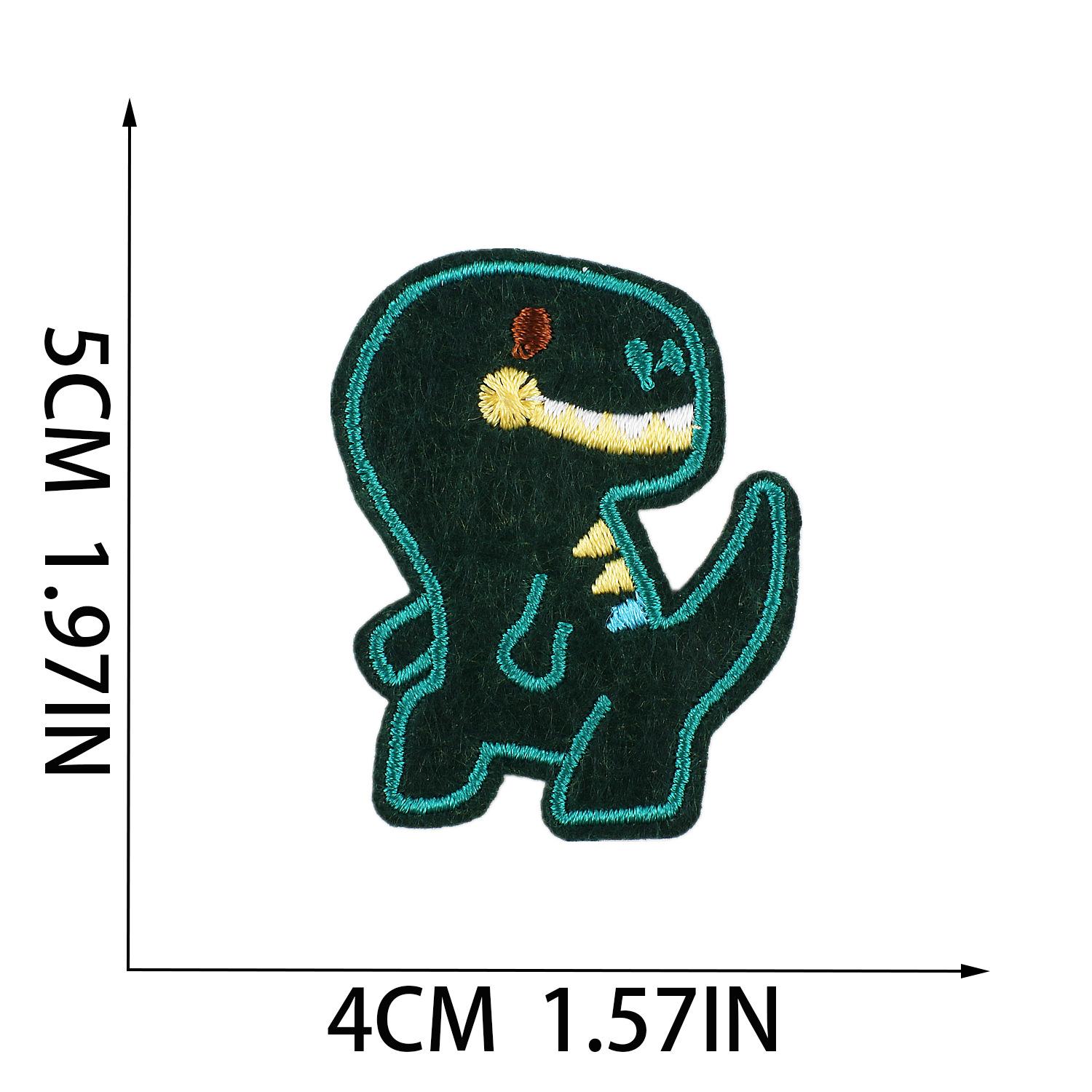 Cartoon Cute Little Dinosaur Embroidery Cloth Sticker Bag Decorative Patch Sticker Pterosaur Computer Embroidery Sticker Manufacturer No. 1_3 pieces