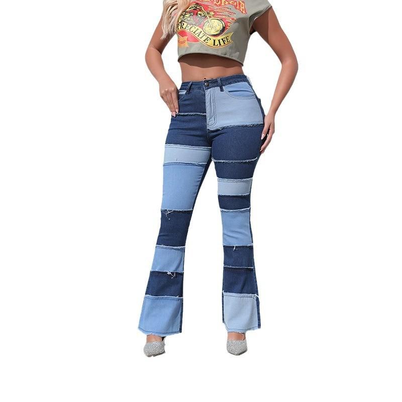 

Женские джинсы клёш с широкими штанинами из эластичного денима, Гуанчжоу Синьтан 2XL темно-синий