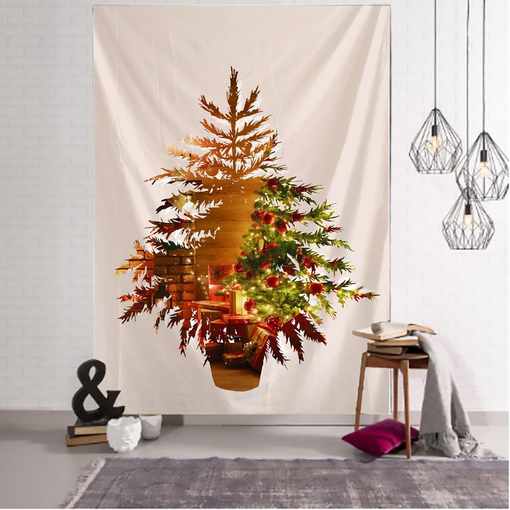 Weihnachtsbaum Home Decor Tapisserie Weihnachten Wandbehang Szene Wohnzimmer Zimmer Wand Dekor Hintergrund Tuch Tapisserie