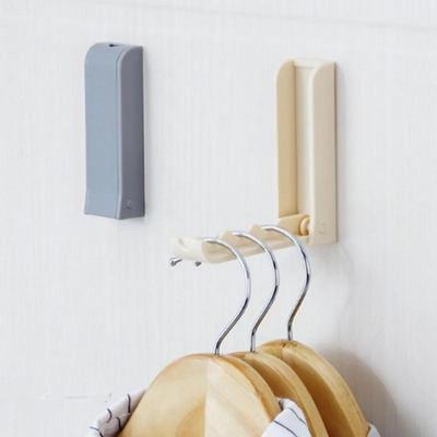 1 Piece New Style Folding Door Rear Hook Household Invisible Plastic Hook Hanger Wall Decoration Hook Convenient Household Items