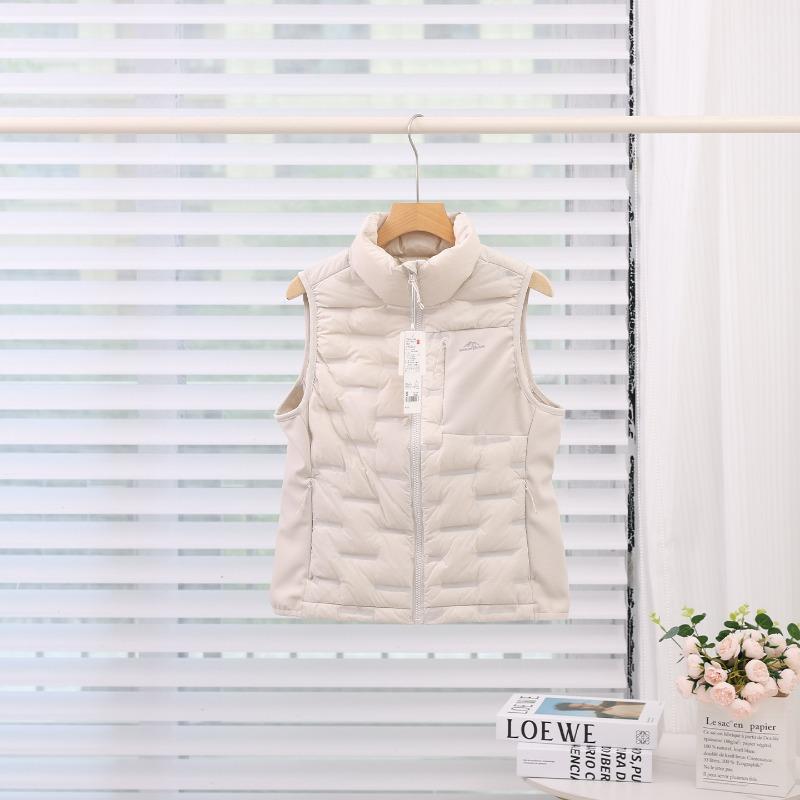 Winter white duck down down vest women's sports and leisure outdoor windproof warm stand-up collar inner liner