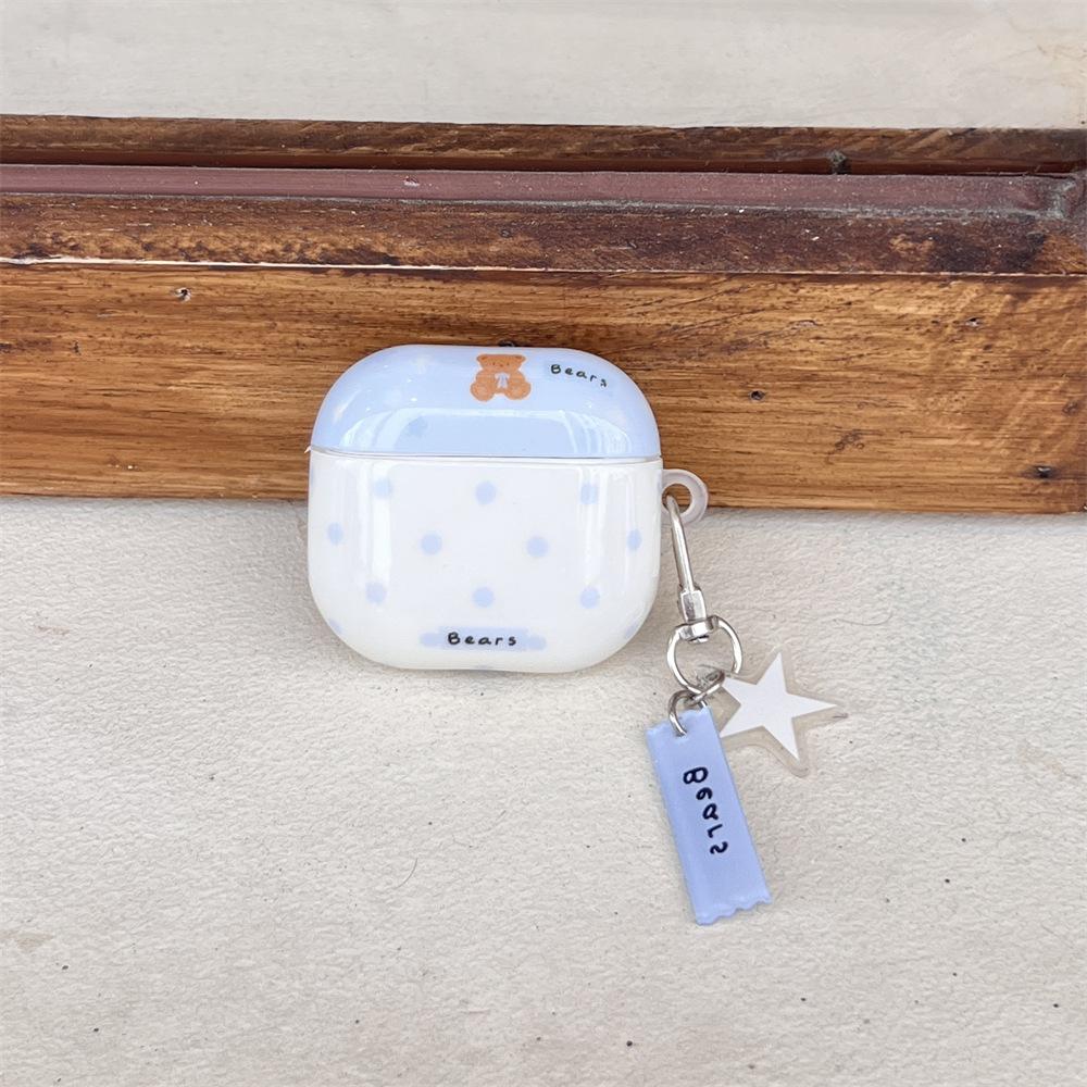 Ins Korean polka dot bear is suitable for AirPods pro1 generation protective case 1 generation pro1 apple bluetooth headset case