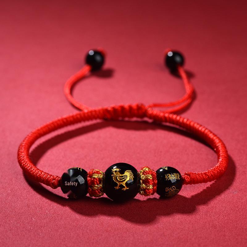 2026 Jahr des Pferdes Rotes Band Armband: Handgeknüpftes Rotes Seil für Tai Sui, Pferd, Ratte, Ochse und Hase