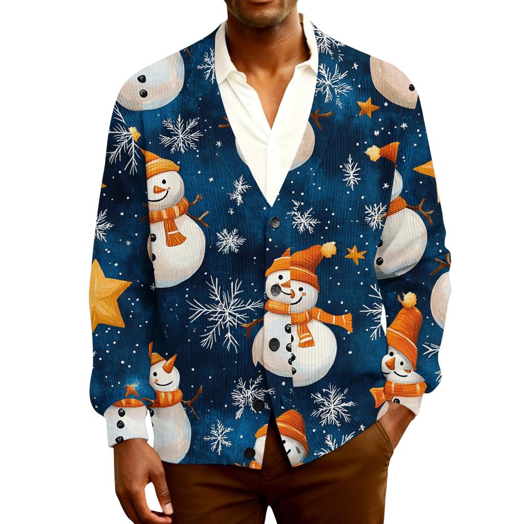 Men's Ribbed Knit Long-Sleeve Cardigan