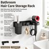 Wall Mounted Hair Dryer Holder Bathroom Hair Tool Storage Rack No Drill Self Adhesive Organizer for Hair Dryer Brush and Comb