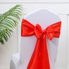 12 Stück Satin Heimküchendekoration Dekorative Schleife Stuhlhülle Hochzeit Uni Thanksgiving Stuhlschärpen Bankett Mehrfarbig