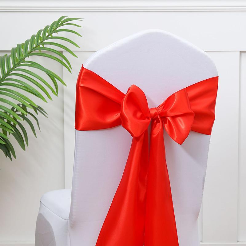 12 Stück Stuhlschleifen Hochzeit Satin Weihnachten Uni Thanksgiving Dekorative Schleife Stuhlbezug Party Bankett Mehrere Farben