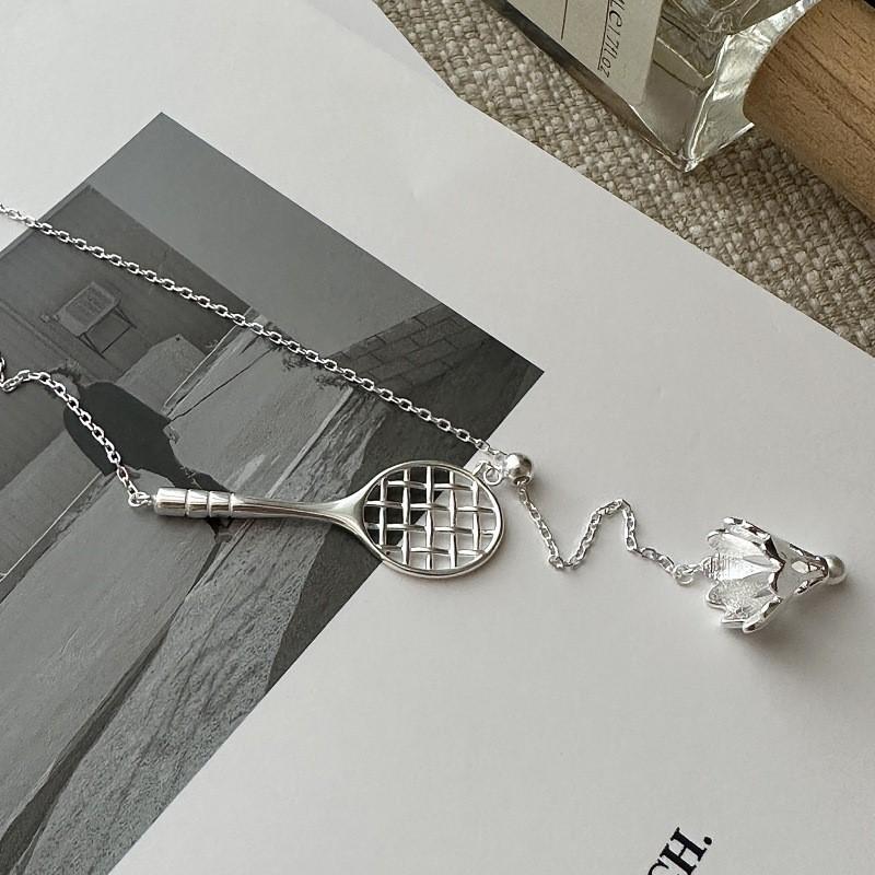 925 Silver Badminton Birdie Necklace for Women Design Unique Athleisure Adjustable Jewelry Gift