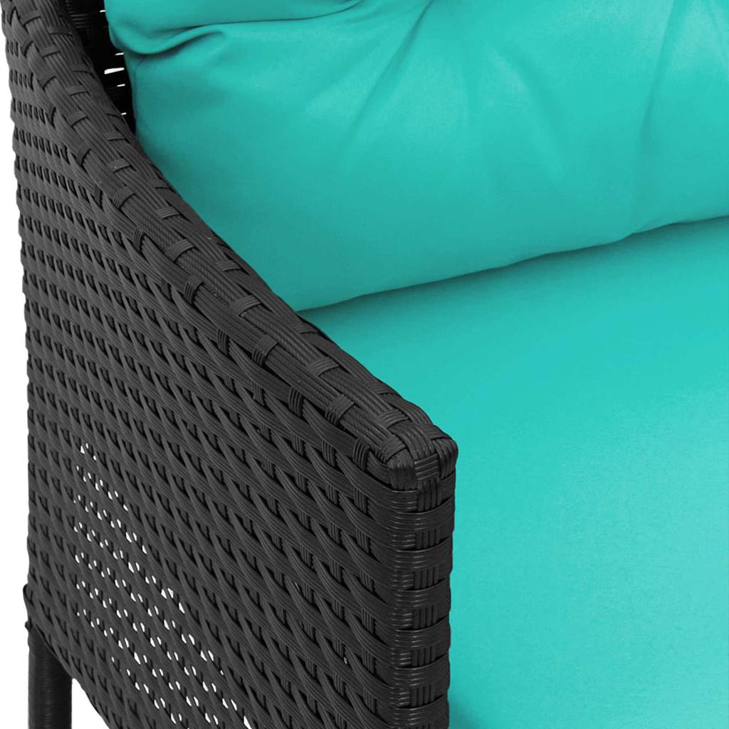 Garden Sofa Set with Cushions 2 pcs Poly Rattan