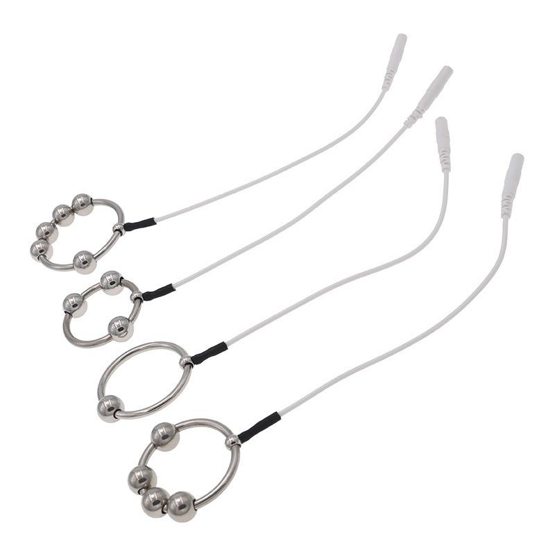 Inel de mărgele din oțel inoxidabil Soc electric Inel pentru penis Accesorii unipolare Puls Jucării pentru adulți Instrumente Pasiune Consumabile pentru adulți
