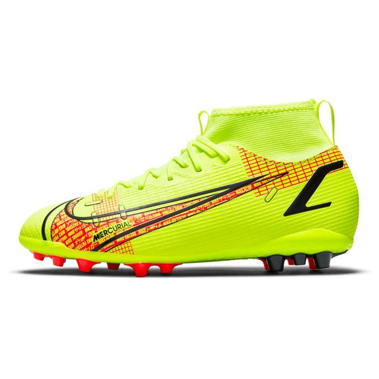 Nike Mercurial Superfly 8 Coverage Mid top Kids  Soccer Shoes Neon Green Kids  CV0732-760 35