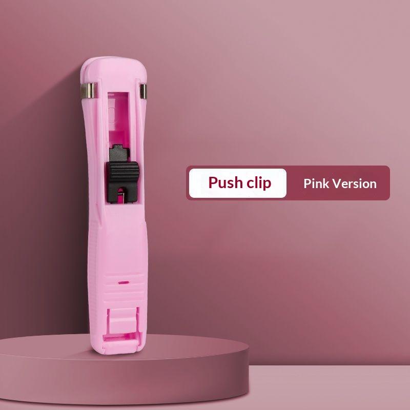 Portable Handheld Paper Clam Clip Dispenser Paper Clam Clip Dispenser With Paper Clam Clip Refills Mini Push Stapler Paper Clip