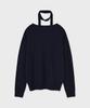 FALLETT Small Story Logo V-Neck Knit Navy
