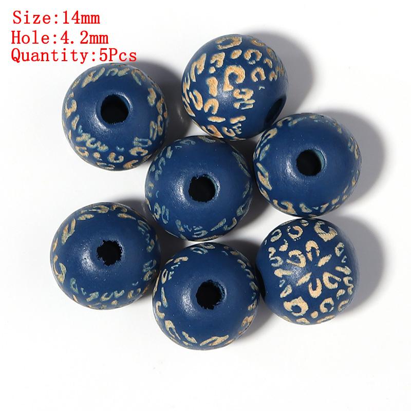 Natural Round Wood Beads Oval Loose Spacer Rosary Bead Large Hole Jewelry Bracelets Diy Unsex Charm Wholesale Supplies