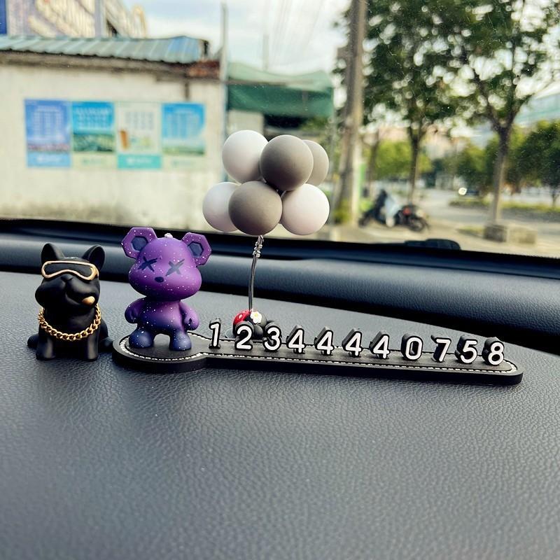 Violent Polychrome Bear Car Phone Number Plate Decorative Cartoon Ornament Car
