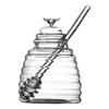 Glass Honeycomb Tank Kitchen Tools Honey Storage Container with Dipper and Lid Honey Bottle for Wedding Party Dining