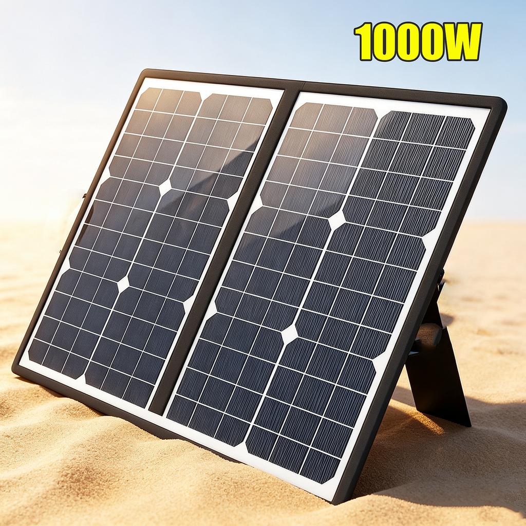 1000W Foldable Solar Panel Charger Kit Complete Camping MPPT Power Station Generator Charger 18V for Car Boat Caravan RV Camp