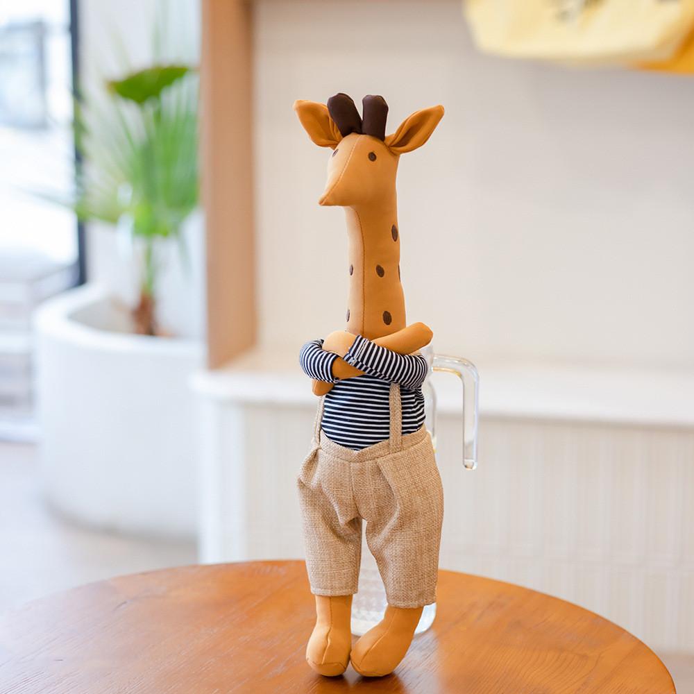 Giraffe Suspender Trousers Plush Toy Stuffed Animal Doll Decoration 40cm Gift
