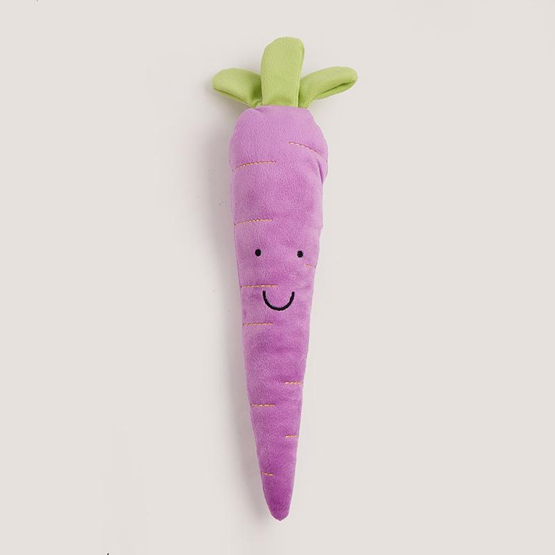 

Dog SqueakToys Interactive Plush Chew Toys Carrot Shaped Plush Toys for Cats To Bite Dog Toys for Small Dogs фиолетовый
