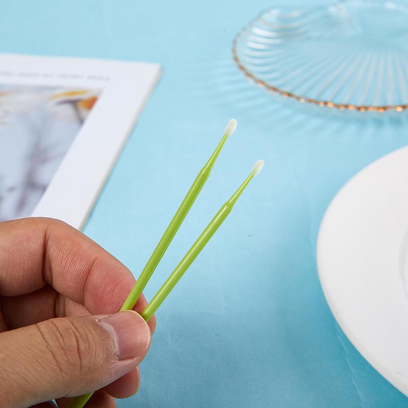 100Pcs Micro Brushes Cotton Swab Eyelash Extension Disposable Eye Lash Glue Cleaning Brushes Applicator Sticks Makeup Tools