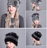 Colorful Rex Rabbit Fur Knitted Women's Warm Winter Hat
