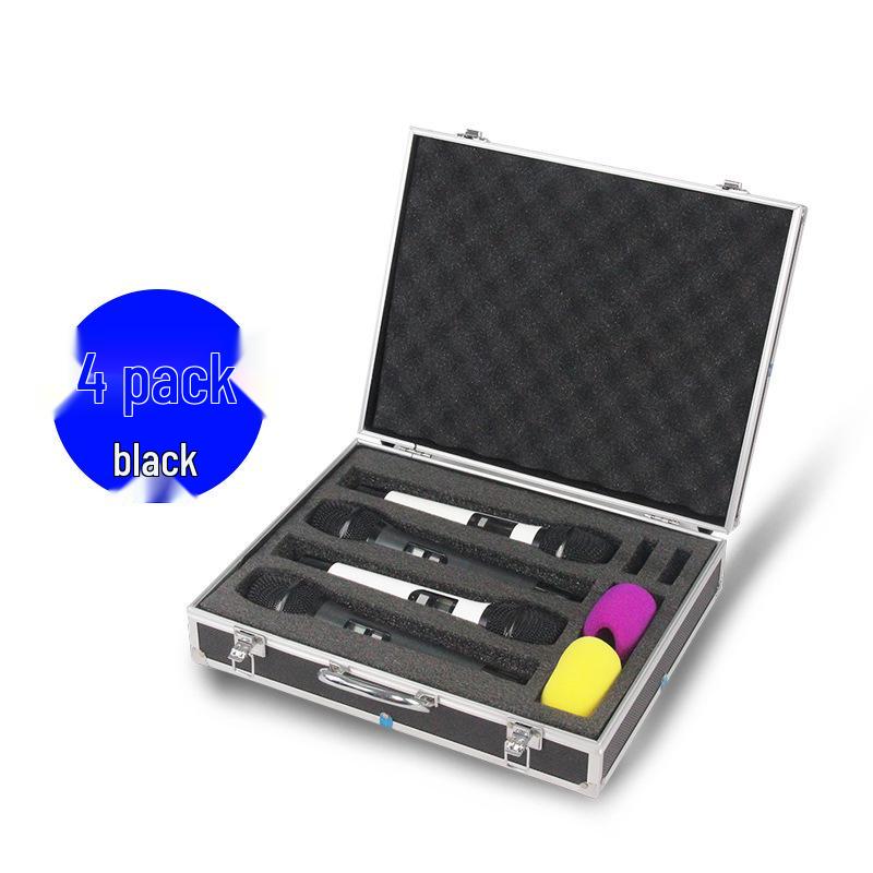 KTV Portable Wireless Microphone Storage: 2-Piece Aluminum Case for Handheld & Lavalier Mics.
