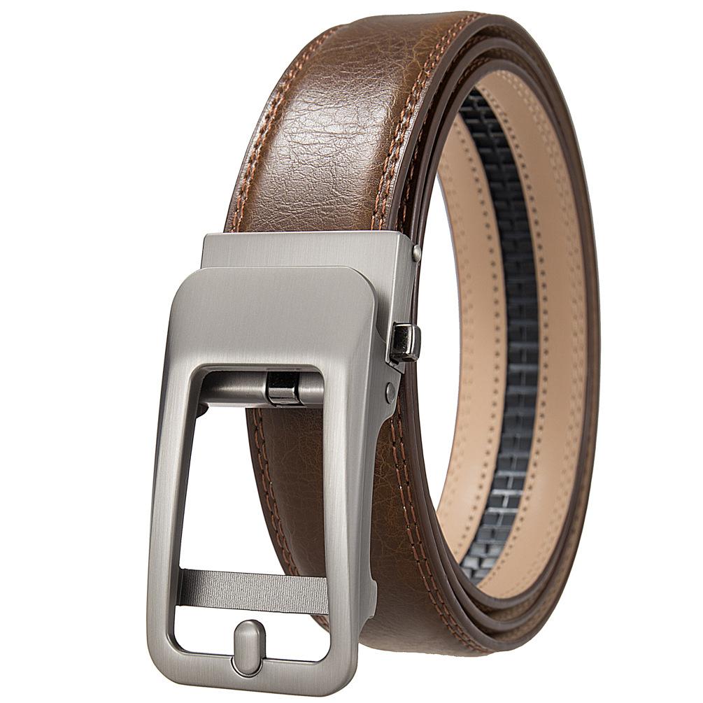1Pcs Men'S Belt, A Variety Of Options, Automatic Buckle, Two-Layer Cowhide Belt Ly36-561011-1