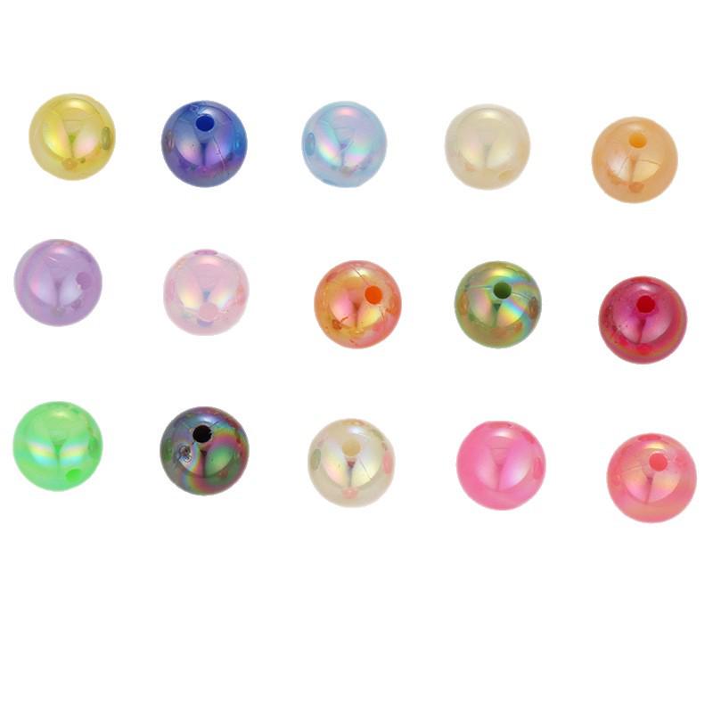 Iridescent AB Color Bubble Beads – Handmade for DIY Bracelets, Wedding Dress Accessories, and Imitation Pearls