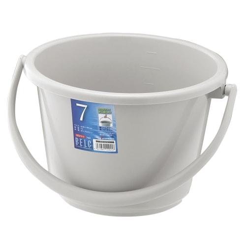 Risu Berg Wide Mouth Round Bucket, Light Gray, 7L, Made In Japan, 7WB