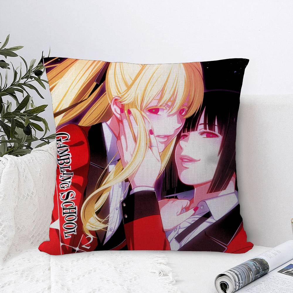 Japanese Manga Kakegurui Office Cushion Pillowcase Car Cushion Cover45X45CM Lumbar Pillowcase Sofa Pillowcover