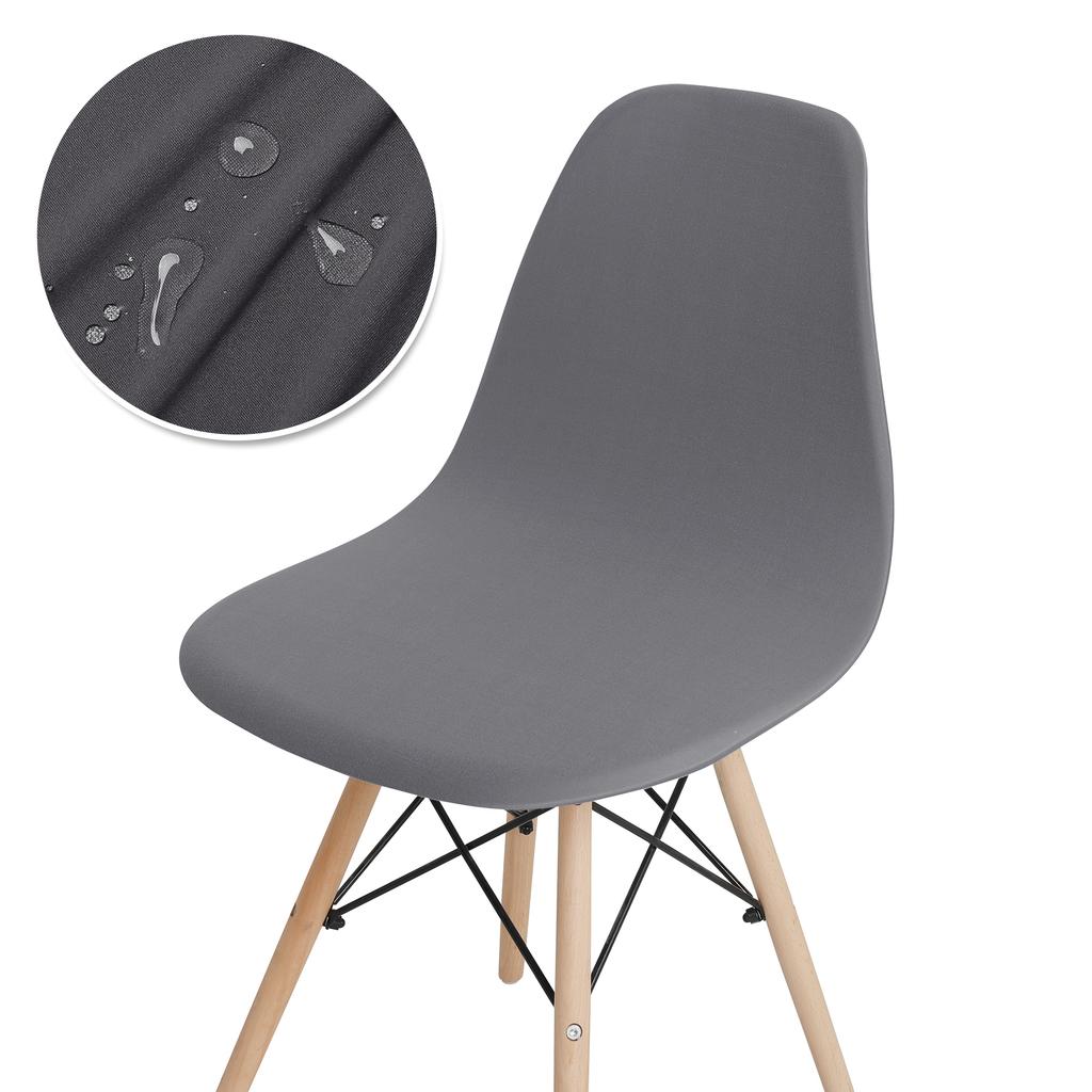 Waterproof Shell Chair Cover Elastic Short Back Chair Cover Stretch Solid Color Chair Seat Cover For El Home Living Room 1Pc