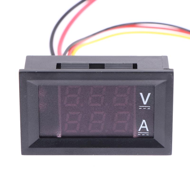 1 Set 100V 10A 50A 100A Voltage Current Meter Tester Digital Voltmeter Ammeter 0.28In Dual Led Display Panel With Connect Wires