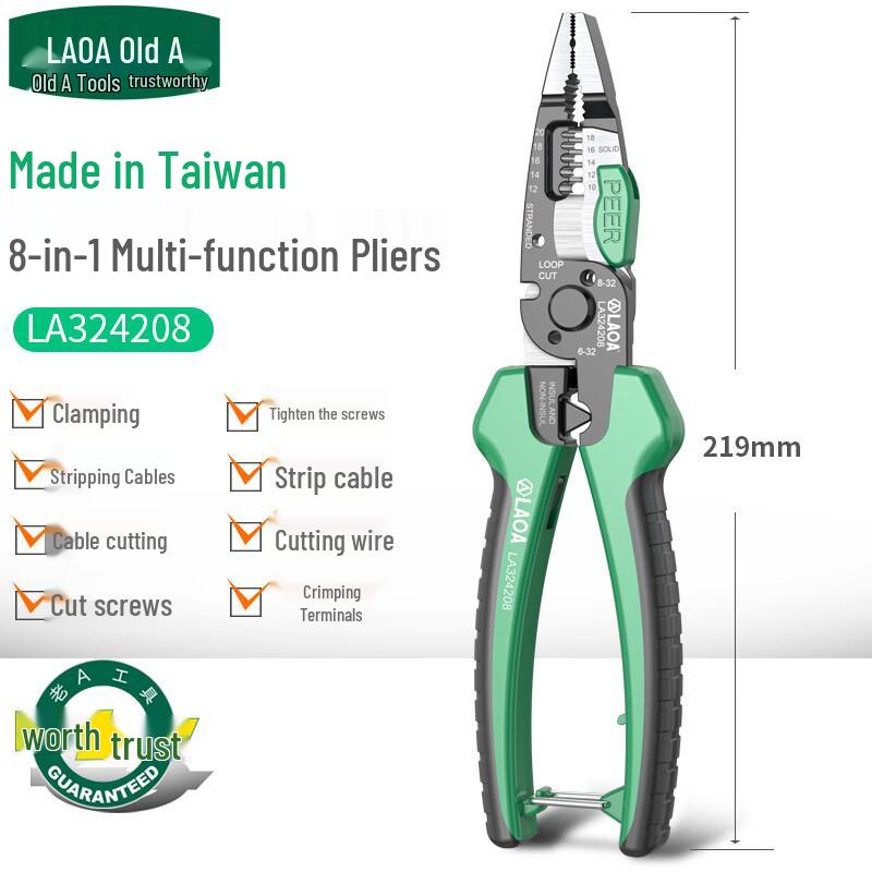 LAOA 8-in-1 Multi-function Electrician Pliers