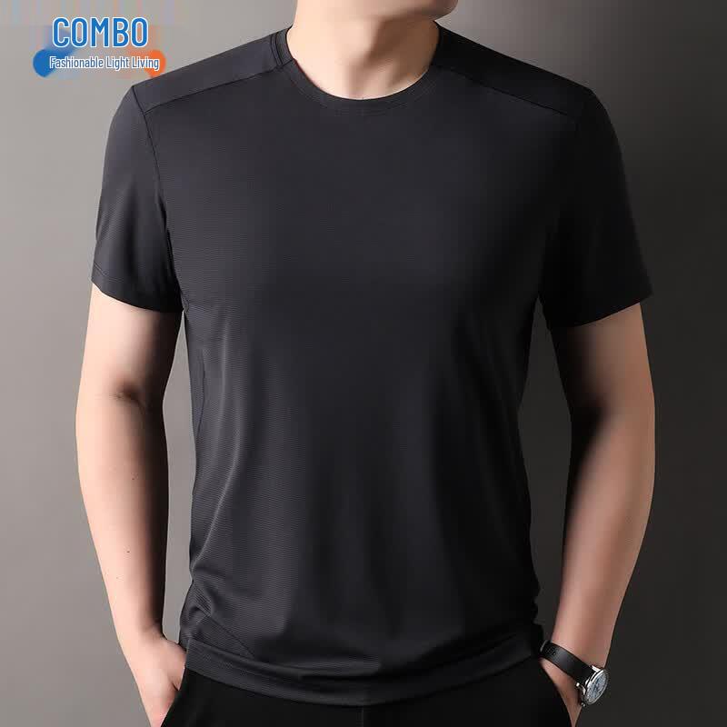 

Men s Cool-Feel Quick-Dry Round Neck T-Shirt 2XL