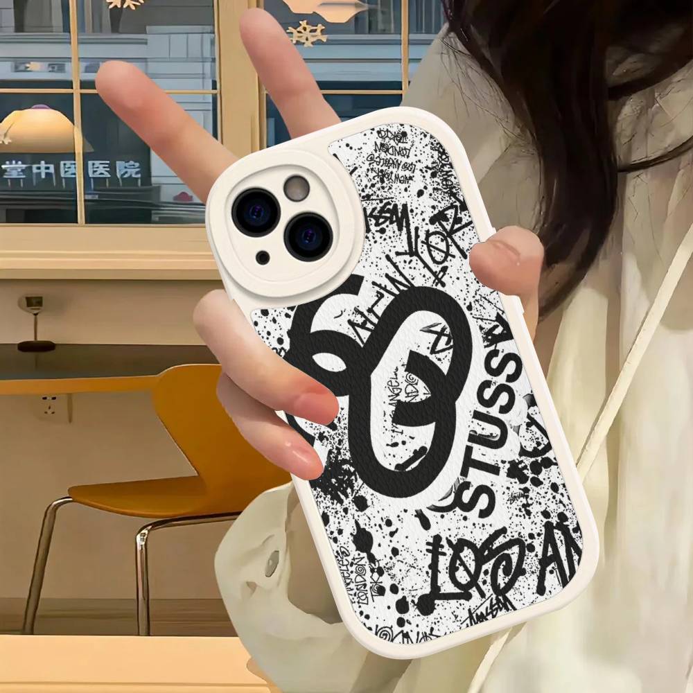 Zwart-Wit NO.8 Bal Leer Telefoonhoesje Voor IPhone 16 15 14 13 12 11 Pro Max Plus Cover