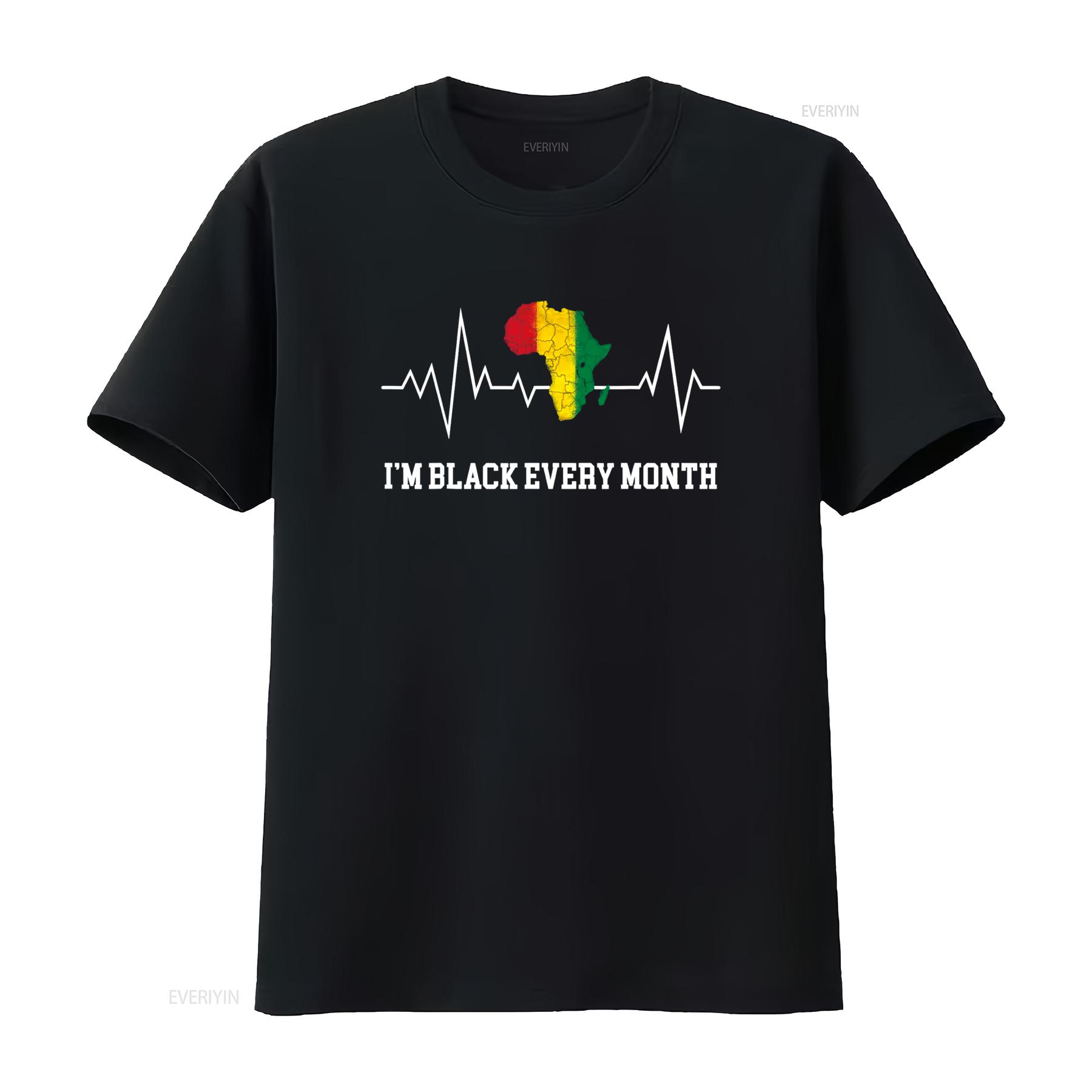 

Black History Month I m Every Heartbeat T Shirt vintage Washed homme Slightly Top For Everyday Wear designer clothes graphic 4XL
