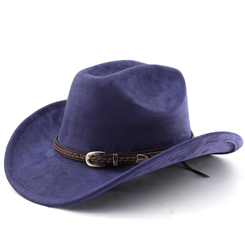 New Fashion Suede Cowboy Fedoras Cap Retro Unisex Outdoors Big Brim Top Hat Western Style Handsome Britain Panama Jazz Hat