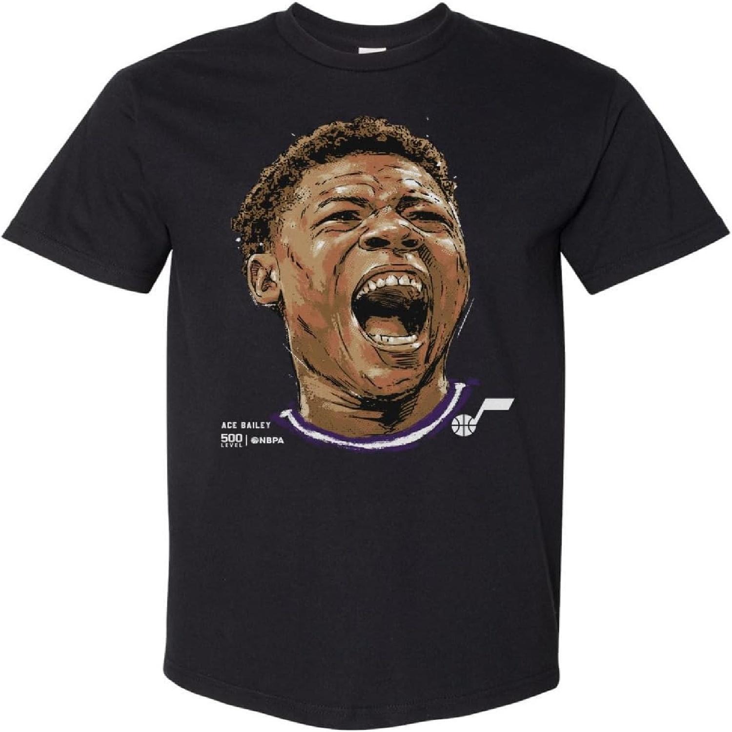 

500 LEVEL Ace Bailey Utah Jazz Portrait Men s Heavyweight T-Shirt S