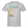 Unisex Legendary Since April 1966 55th Birthday Gift 55 Years Old T Shirt Vintage Cotton Crewneck T Shirts