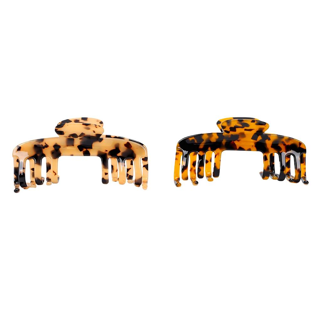 2pcs Large Hat Claw Clips for Women Non Slip Grip Leopard Tortoise Print Baseball Hair Clips 11cm
