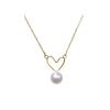 Natural Freshwater Pearl Heart Pendant Necklace - Cute Seashell Design, Perfect Gift for Women