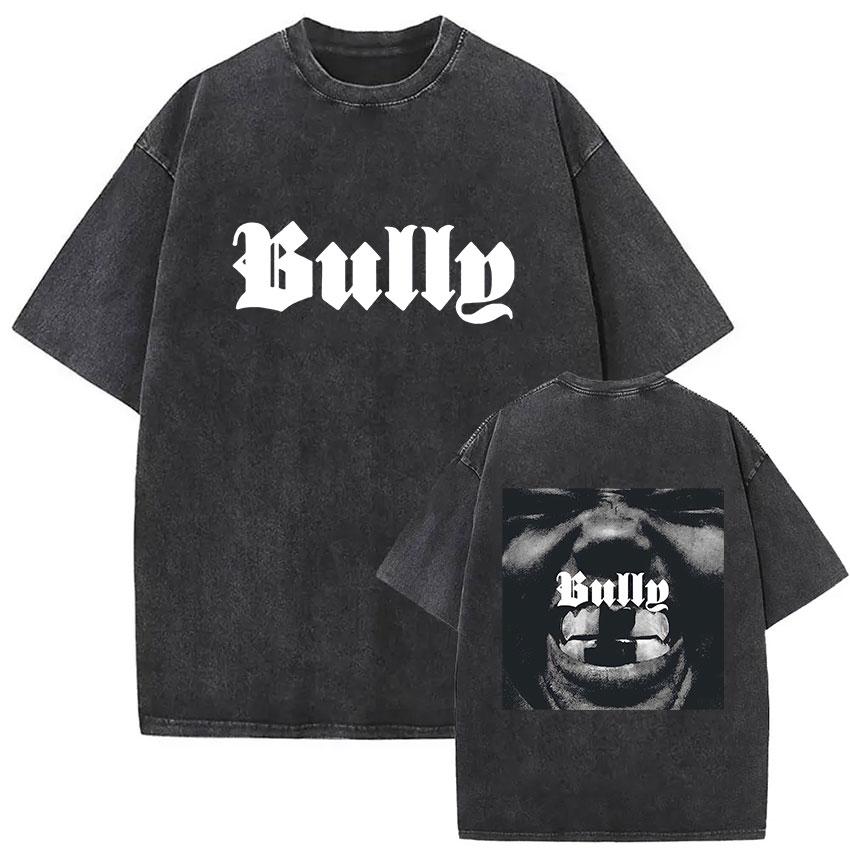 Vintage Gewaschen Kanye West Bully Neues Album 2026 Grafik T-Shirt Herren Rap Gothic Punk Hip Hop Kurzarm T-Shirt Mann Streetwear