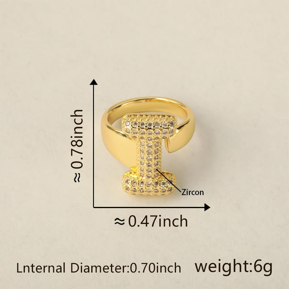 26 Letter Open-Ended Zircon Ring INS Minimalist Series Gift For Friends