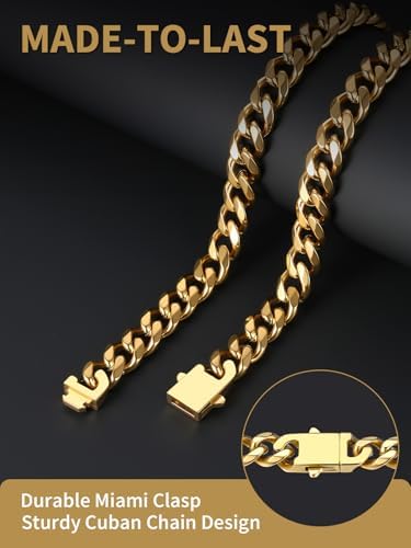 FindChic Miami Cuban Link Chain Stainless Steel 6/9mm Width 45-76cm Necklace