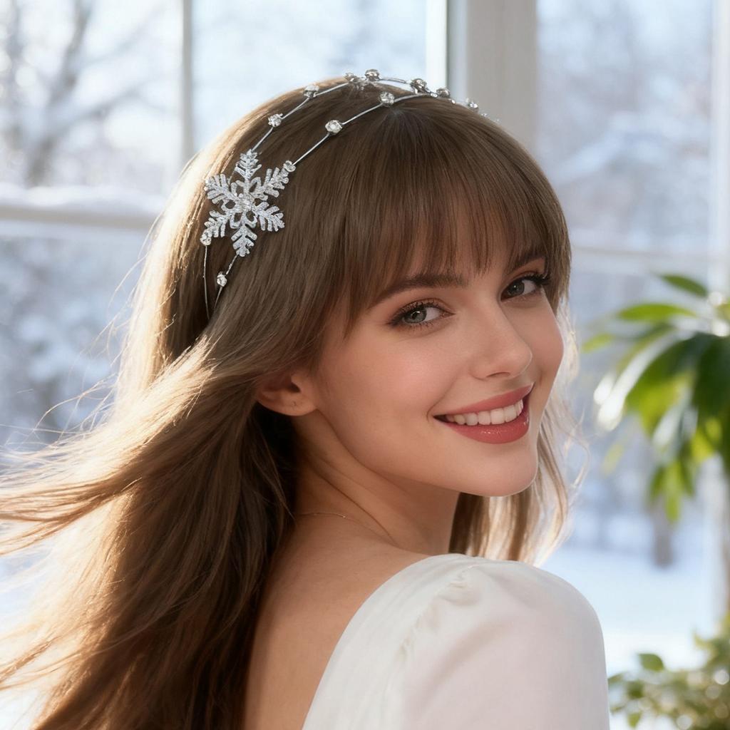 Neue Mode Luxuriöse Schneeflocken Strass Haarbänder Süßes Blumen Stirnband für Frauen Mädchen Haaraccessoires
