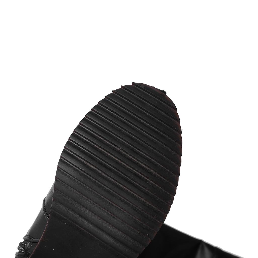 Botas femininas de salto baixo outono e inverno novas de salto grosso casuais tamanho grande botas médias